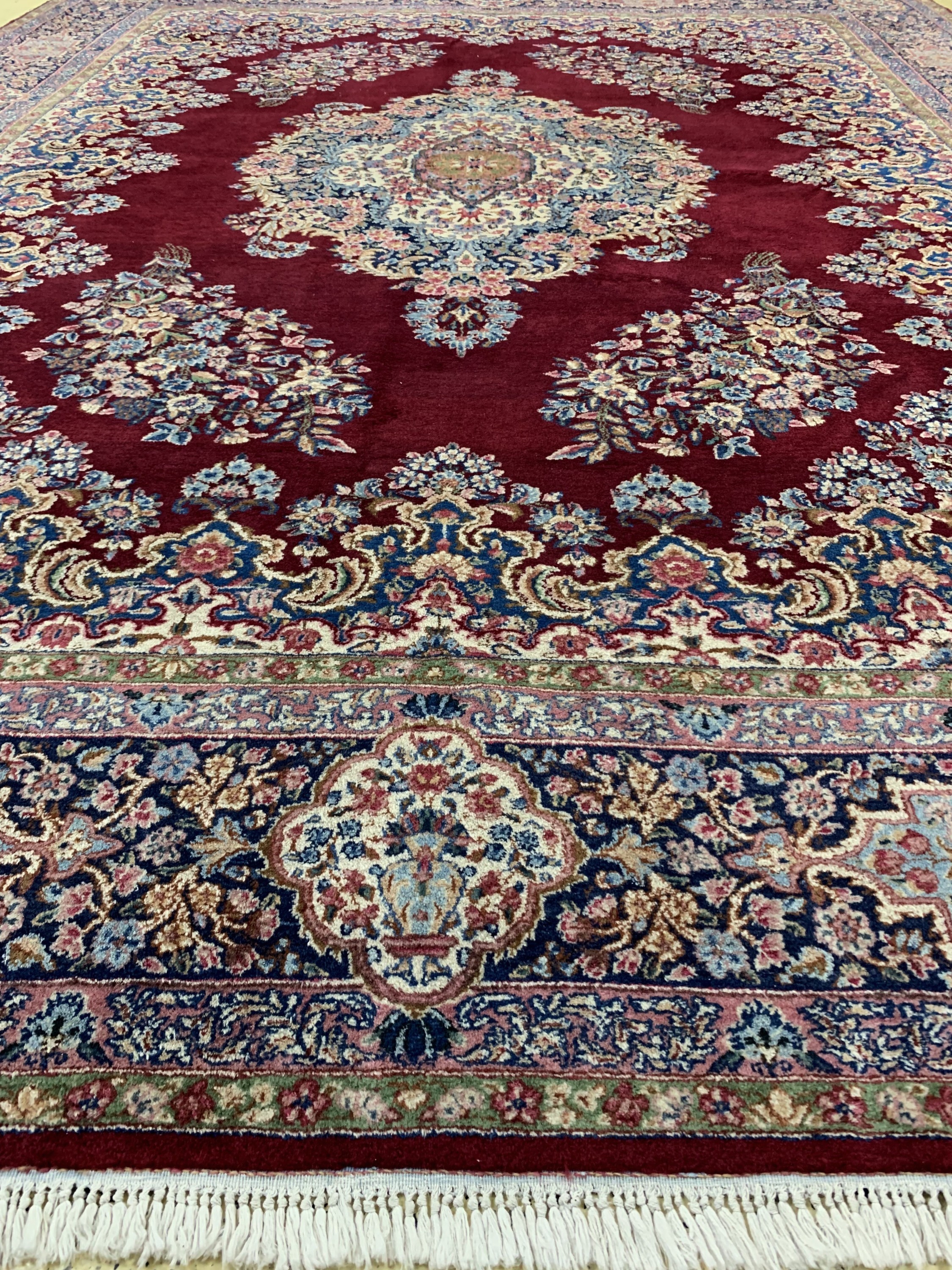 Detail f: Kerman"Laver"fein, Persien, Mitte 20.Jhd, Korkwolle auf Baumwolle, ca. 391 x 295 cm, EHZ: 2-3