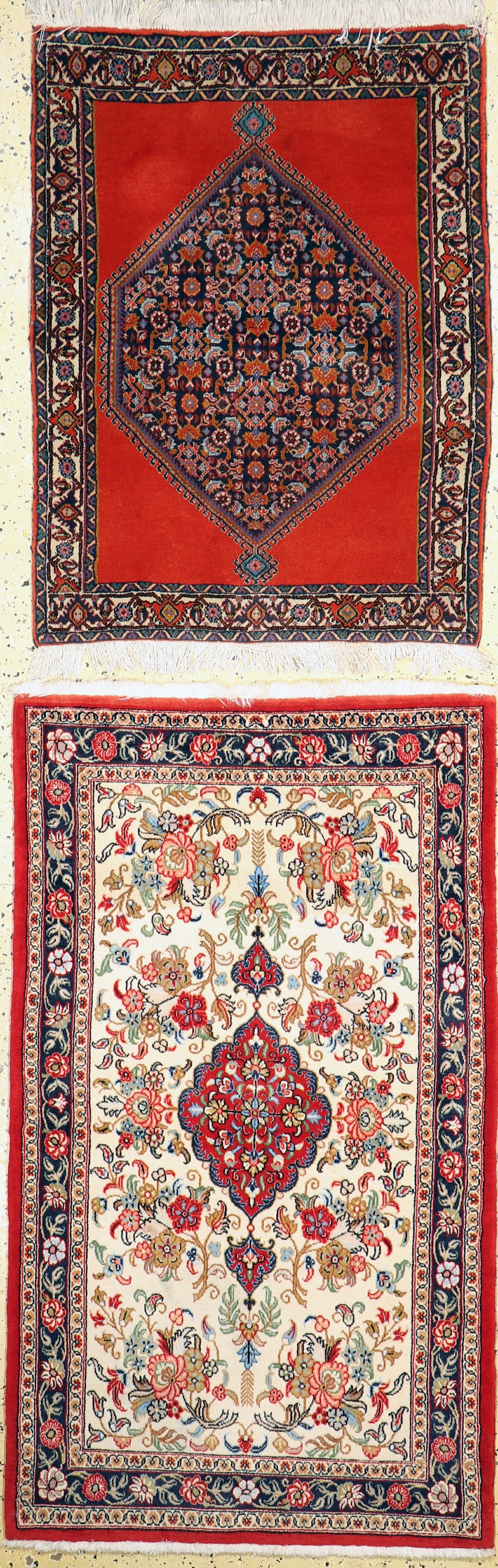 Konvolut aus Bidjar & Ghom, Persien, Ende 20.Jhd, Korkwolle auf Baumwolle, ca. 135 x 77 cm, EHZ: 2