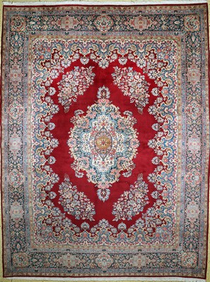 Image Kirman#"Laver#"fine, Persia, mid-20th century,corkwool on cotton, approx. 391 x ...