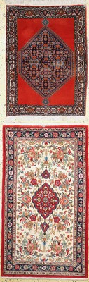 Image 2 lot Bijar & Qum, Persia, end of the 20th century, corkwool on cotton, approx. 135 x ...