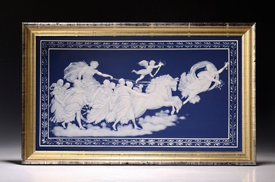 Image Phanolith plate, Villeroy & Boch, 1978, #"Aurora#", blue porcelain ...