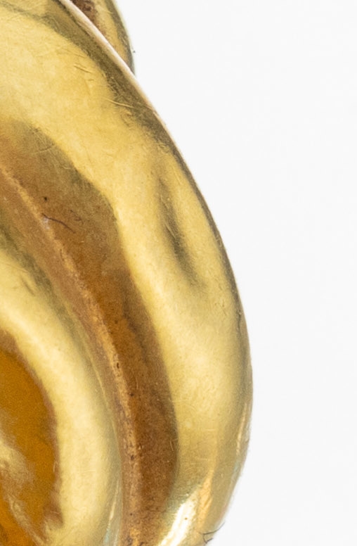 Detail a: Paar 14 kt Gold Ohrgehänge, GG 585/000, Knotenform, D. ca. 15 mm, ca. 6.9 g