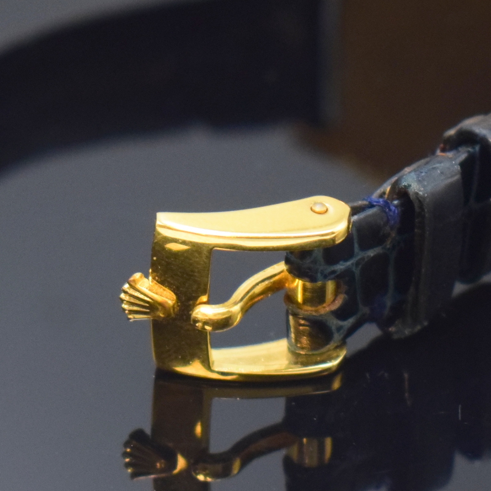 Detail b: ROLEX Cellini Damenarmbanduhr in GG 750/000 Referenz 3801, Handaufzug, Schweiz 1970er Jahre, 2-teil. Geh. inkl. orig. Lederband m. verg. orig. ...