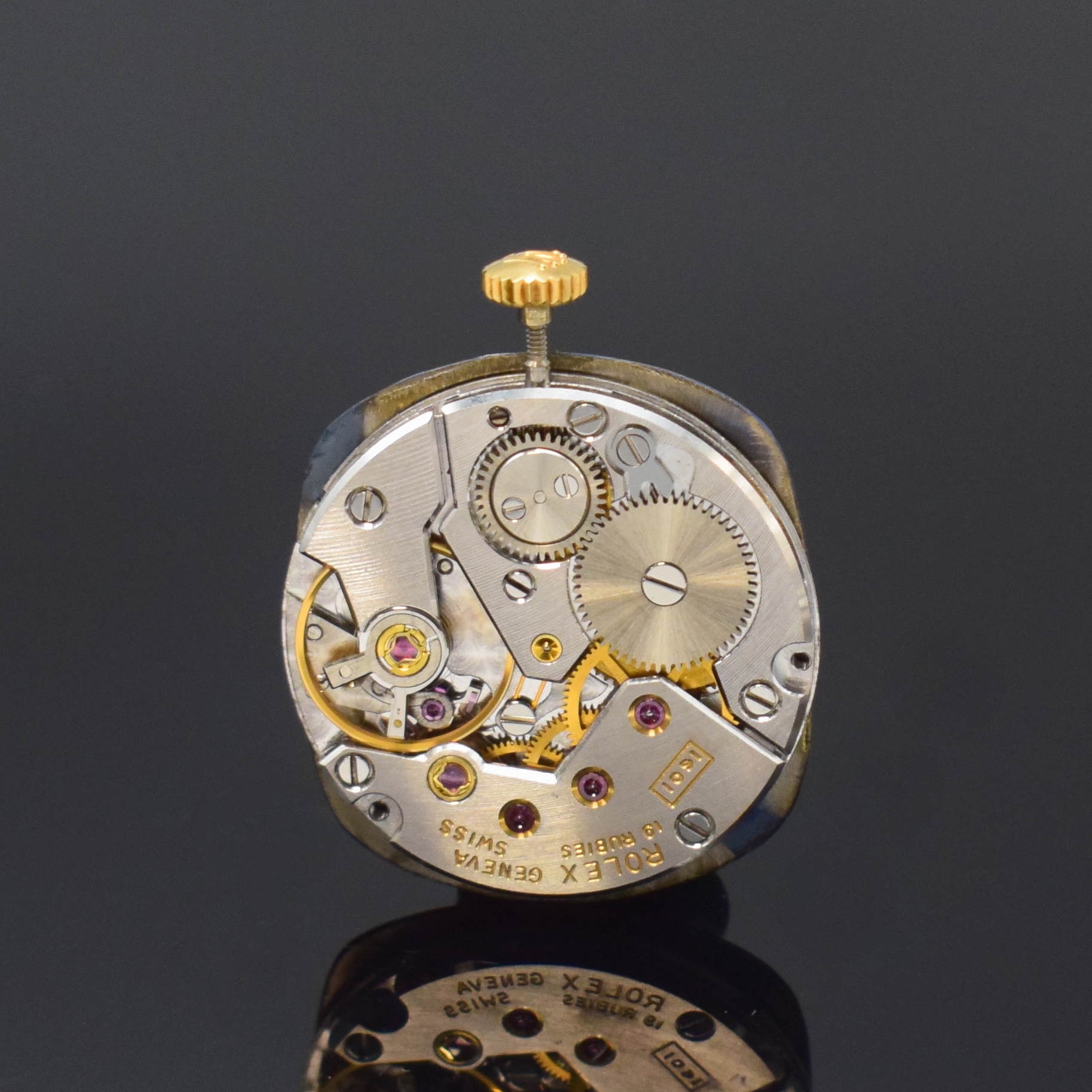 Detail e: ROLEX Cellini Damenarmbanduhr in GG 750/000 Referenz 3801, Handaufzug, Schweiz 1970er Jahre, 2-teil. Geh. inkl. orig. Lederband m. verg. orig. ...