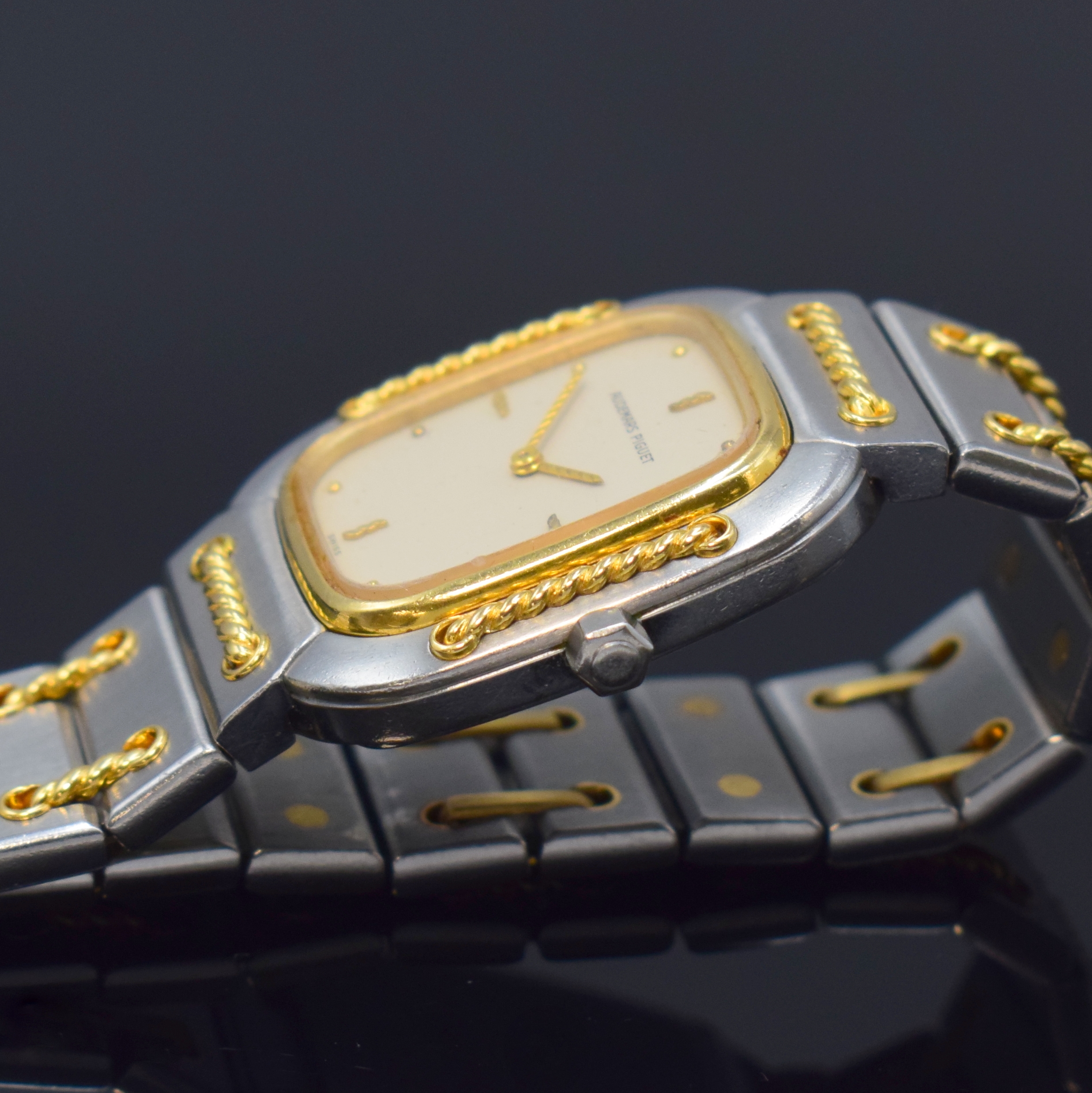 Detail e: AUDEMARS PIGUET Damenarmbanduhr "Lady Rope" Creation Cord'or Referenz SA 6050.592, Schweiz 1980er Jahre, Edelstahl/GG 750/000 ...