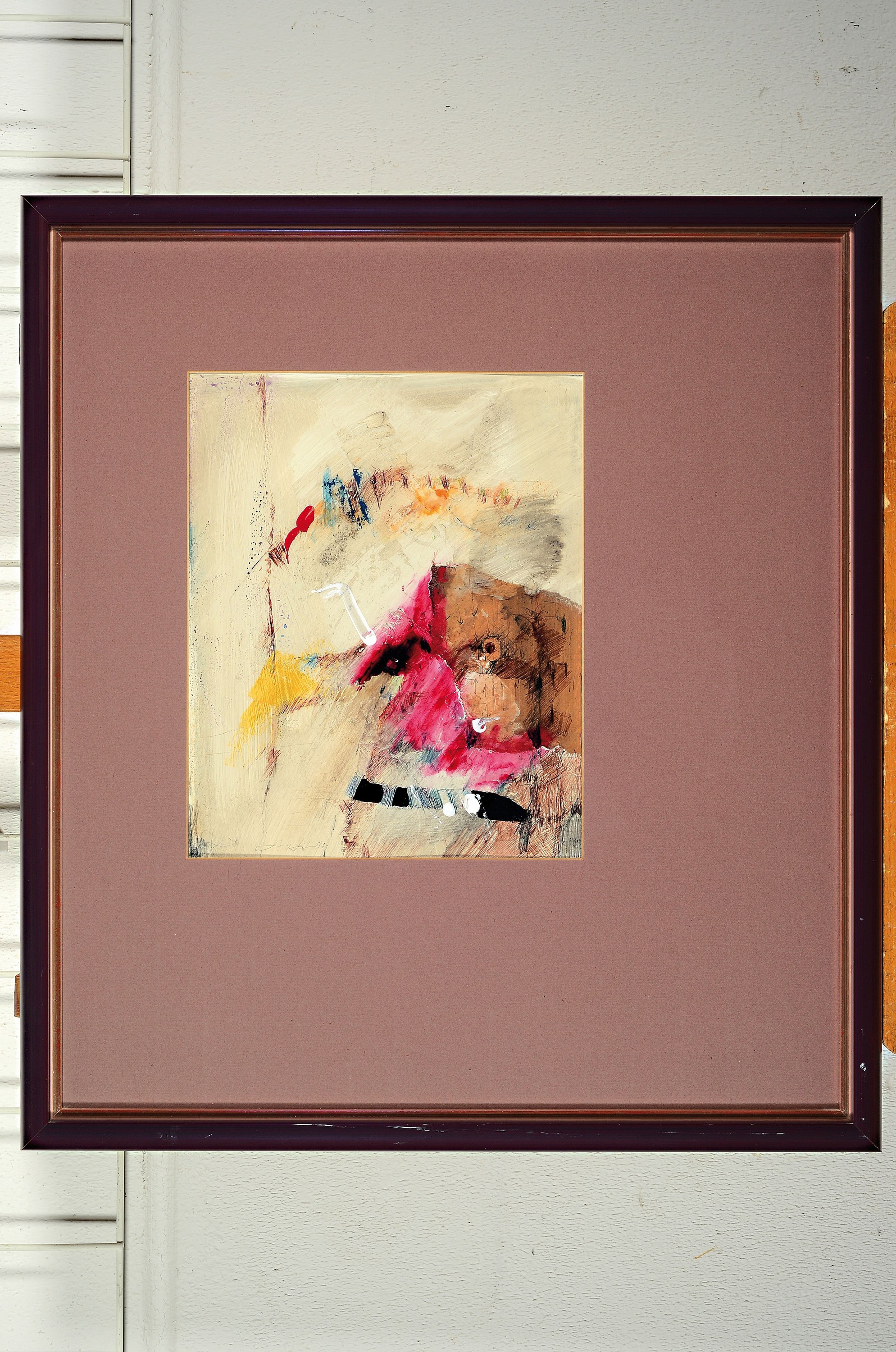 Detail k: Gerd Ditz, 1941-2004 Landau, Abstrakte Komposition, Mischtechnik auf Papier, links unten signiert und dat. 89, ca. 32x26cm, PP, u.Gl., R. ca. 62x56cm