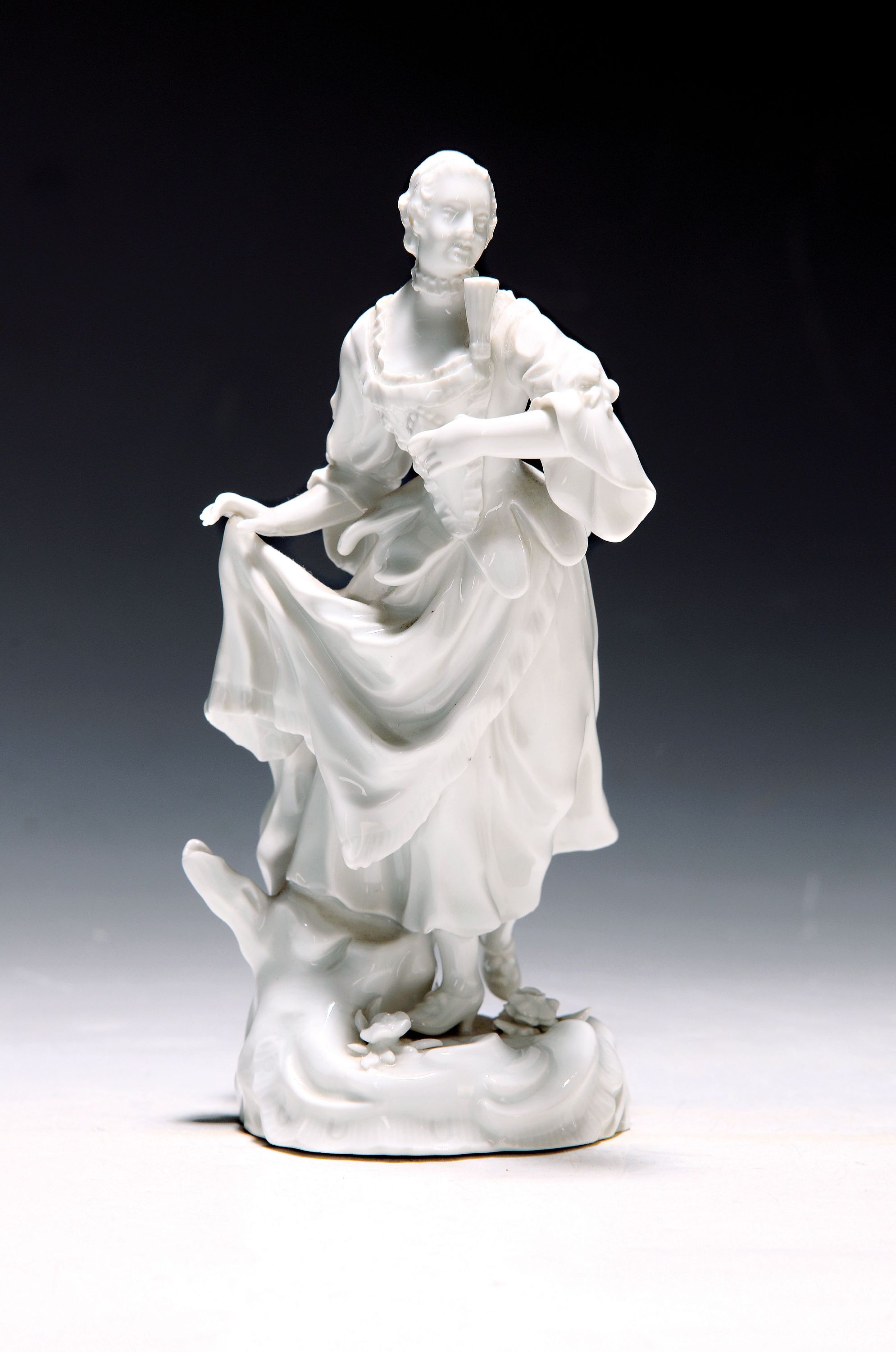 Porzellanfigur, Meissen, Modellnr. 61118, 20. Jh., 2. Wahl, Schäferin, weiß, H. ca. 17cm