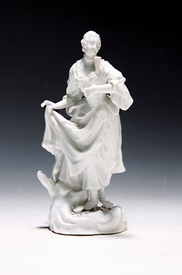 Image Porcelain figure, Meissen, model no. 61118, 20th century, 2nd choice, shepherdess, white, ...