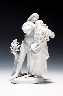 Image Pair of porcelain figures, Meissen, 20th century, 2nd choice, gardening couple with ...