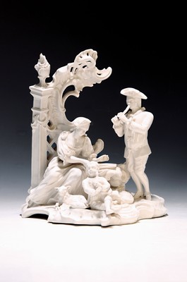 Image Porcelain group, shepherd's music, Nymphenburg, based on the Frankenthal model, 20th ...