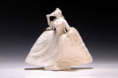 Image Porcelain figure, rococo lady with fan, Nymphenburg, 20th century, designed by Franz ...