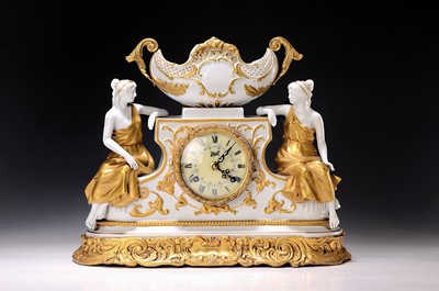 Image Porcelain clock, C. Zanardi, Italy, 2nd half of the 20th century, porcelain body, a pair ...