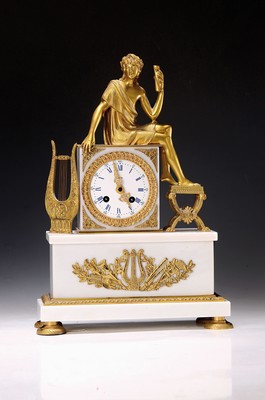 Image Pendulum in Empire style, 1st half of the 20thcentury, eclecticism, white marble body, ...