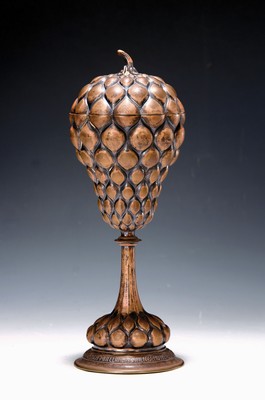 Image Pineapple cup, German, L. Köhler Mannheim, dated 1914, 800 silver, gilded inside, ...