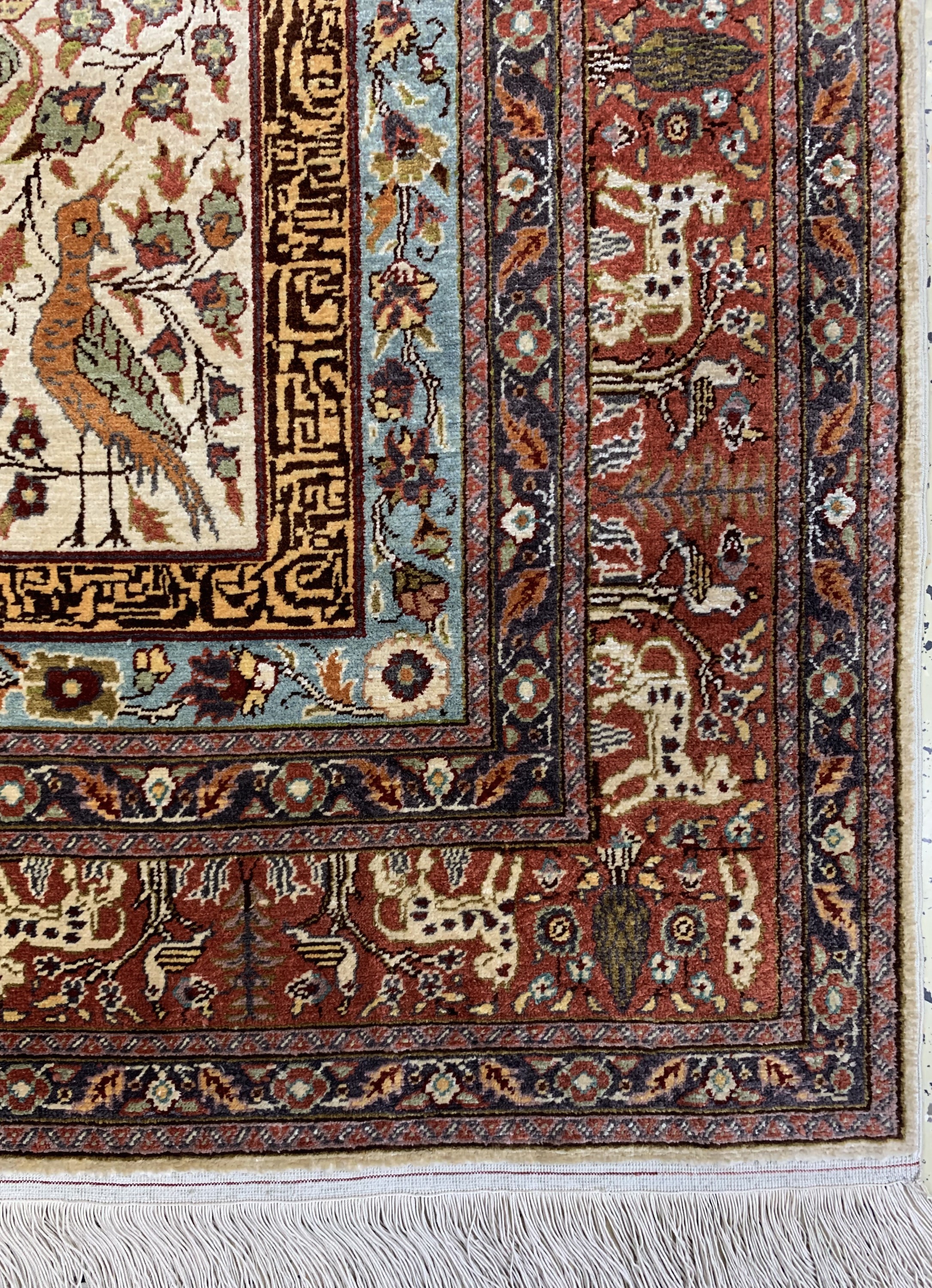 Detail a: Kayseri Seide, Türkei, Anfang 20.Jhd, reineNaturseide, ca. 152 x 102 cm, EHZ: 1-2