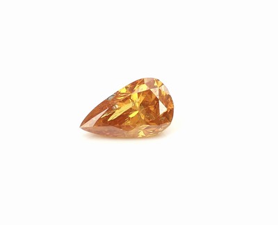 Image Lose diamond approx. 0.34 ct, Fancy Vivid Yellowish Orange/p2 treated, certificate ...