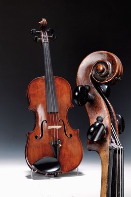 Image Violin, Hopf Marktneukirchen, 19th century, maple back, spruce top, with label, ready to ...