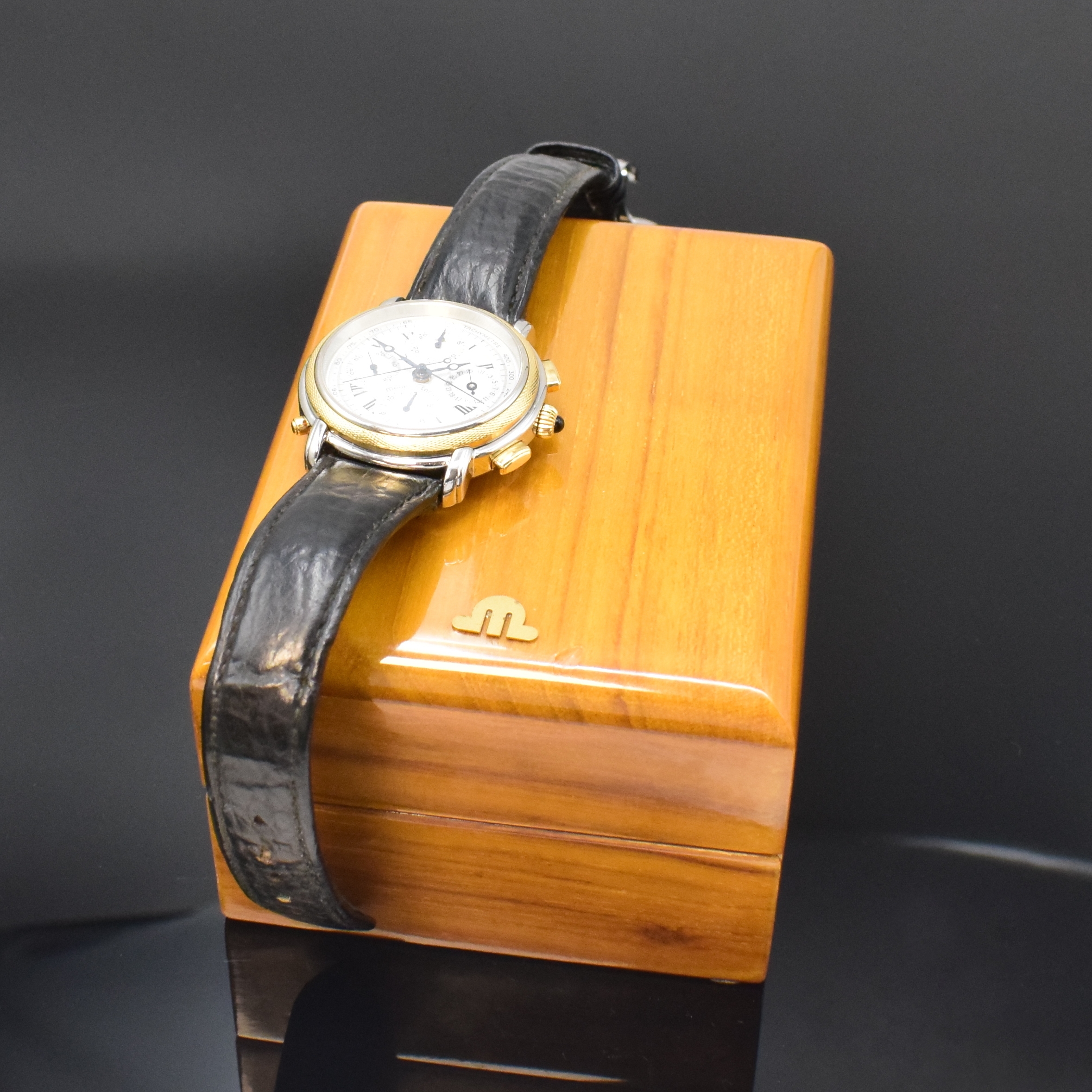 Detail h: MAURICE LACROIX auf 999 Stück limitierter Armbandchronograph Masterpiece Rattrapante in Stahl/Gold, Schweiz um 1995, Automatik, beids. vergl. Boden, ...