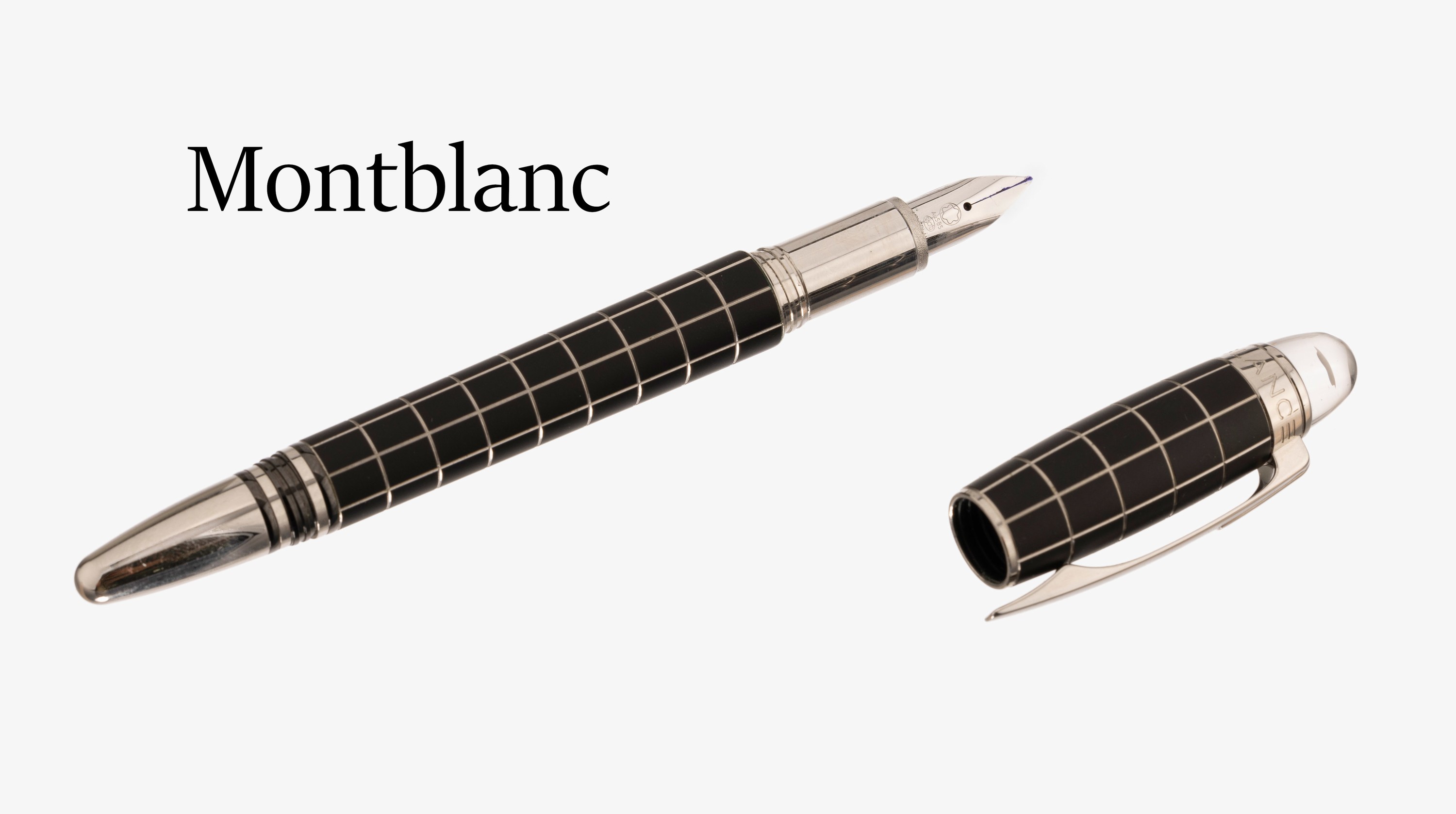 MONTBLANC Füllfederhalter, "Starwalker Rubber Line" Beschläge Metall, schwarz gummiert, 14 kt WG Feder, in Montblanc Etui