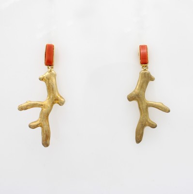 Image Paar Ohrgehänge mit Koralle