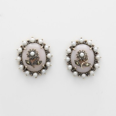 Image Paar Ohrstecker mit Opalen und Perlen