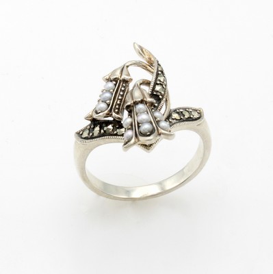 Image Ring mit Perlen und Markasiten