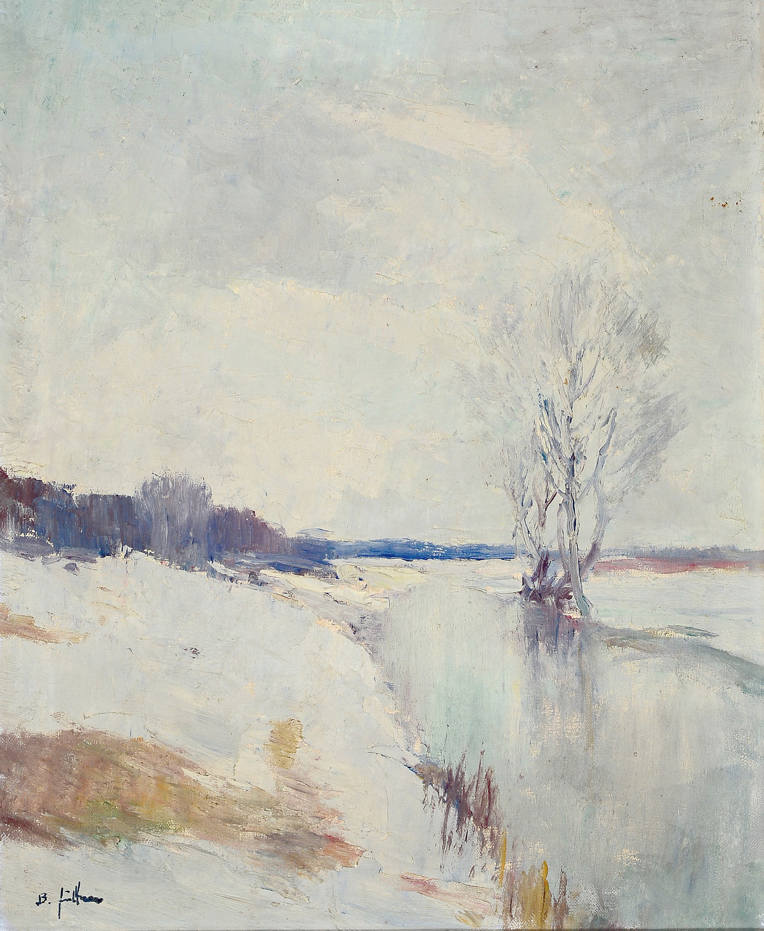Bruno Jüttner, 1880-1965 Wernigerode, Winterlandschaft, Öl/Lwd, pastoser Farbauftrag, links unten signiert, ca. 75x64cm, R. ca. 74x65cm