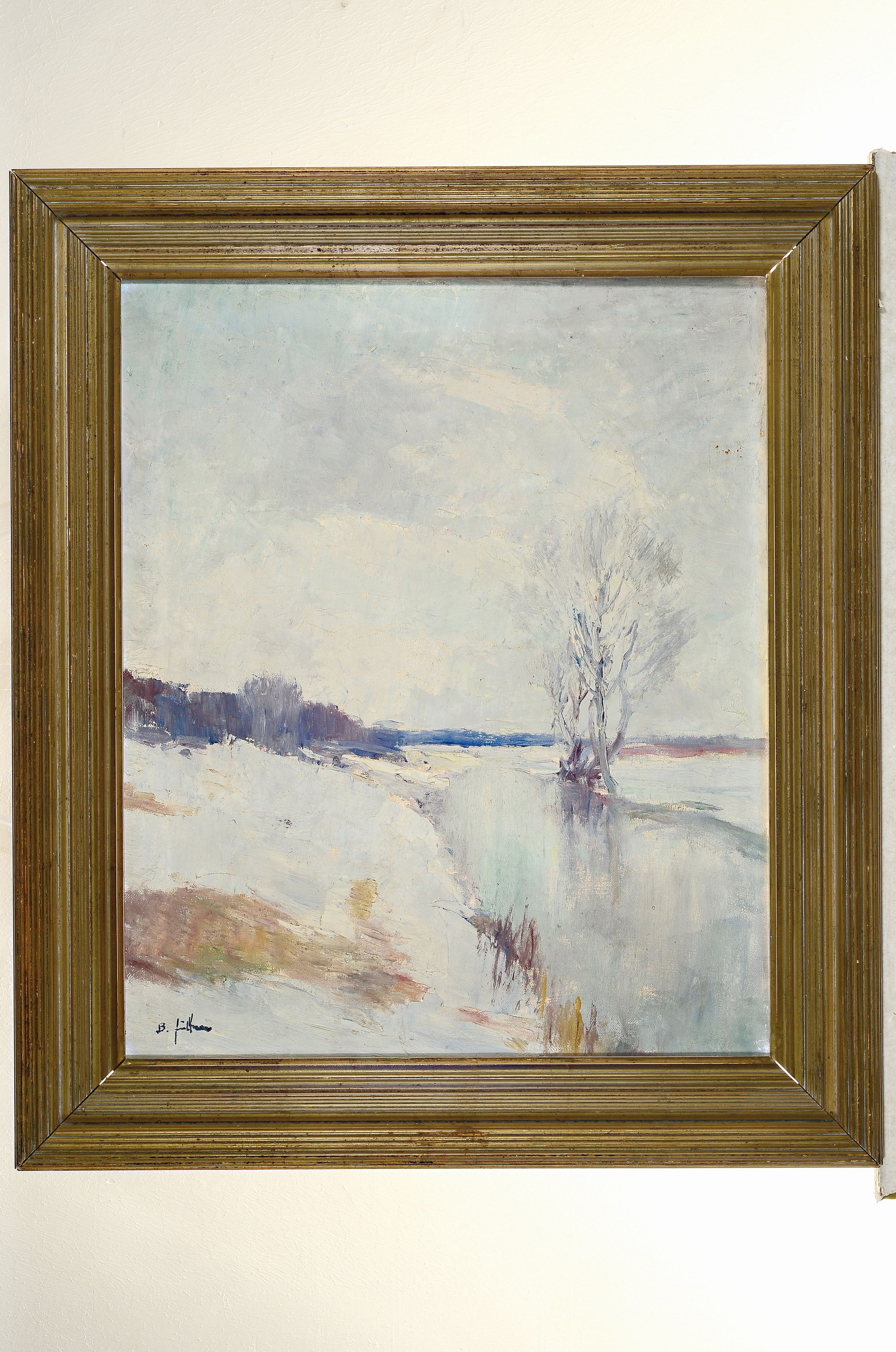 Detail k: Bruno Jüttner, 1880-1965 Wernigerode, Winterlandschaft, Öl/Lwd, pastoser Farbauftrag, links unten signiert, ca. 75x64cm, R. ca. 74x65cm