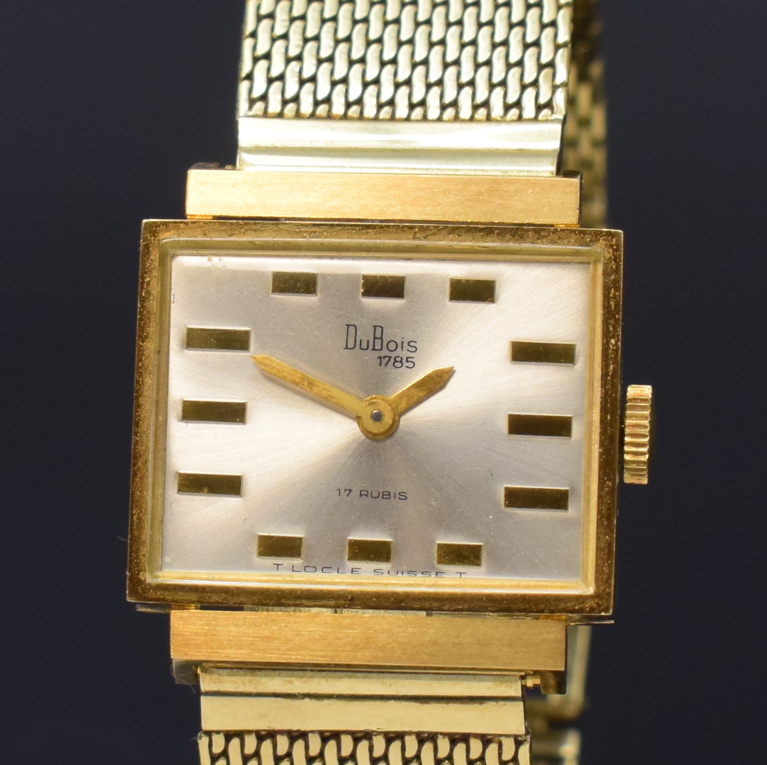 Detail a: DU BOIS Armbanduhr in GG 750/000, Schweiz um 1965, Handaufzug, Goldband in GG 585/000, Boden aufgedr., vers. Zifferbl. m. gold. Std.-Ind. u. Zeigern, ...