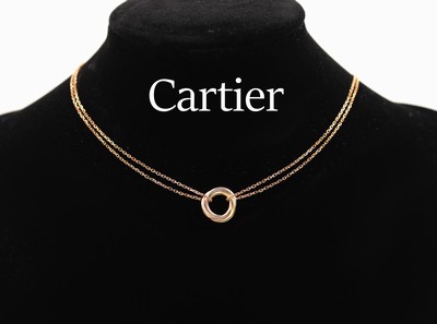 Image 18 kt Gold CARTIER Collier, GG/WG/RG 750/000, aus der Trinity Serie, L. variabel ca. ...