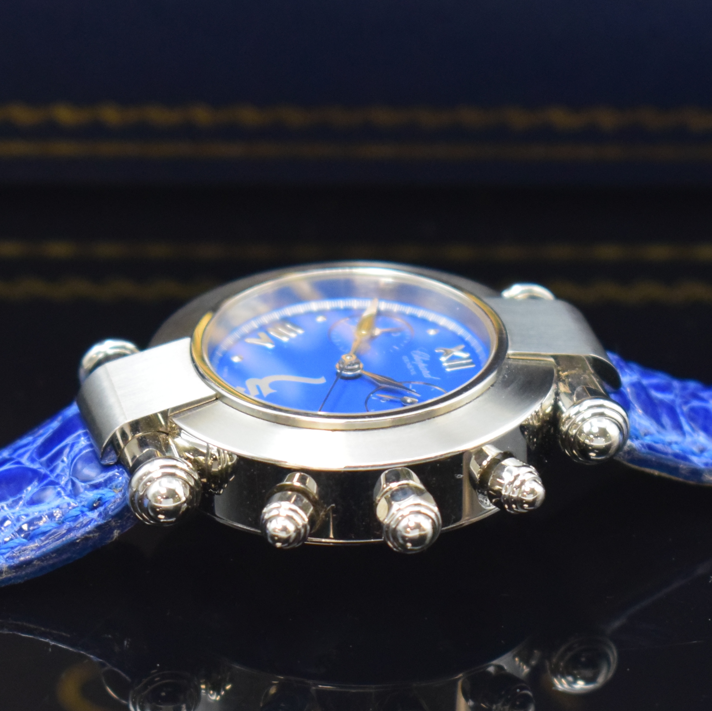 Detail c: CHOPARD Imperiale Godolphin Edition Armbandchronograph in Stahl Referenz 8378, Schweiz um 2005, quarz, orig. Lederband m. Dornschl., Boden 8-fach ...