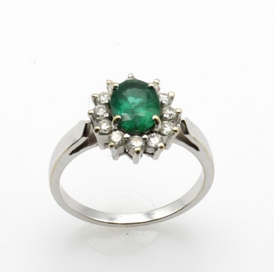 Image 26802291 - Ring mit Smaragd und Brillanten