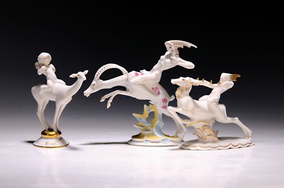 Image 3 porcelain figures, Hutschenreuther, Selb artdepartment, 20th century, designed by Karl ...