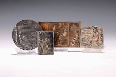 Image 4 medals by Louis Oscar Roty (1846-1911 Paris), rectangular plaque for the 50th ...