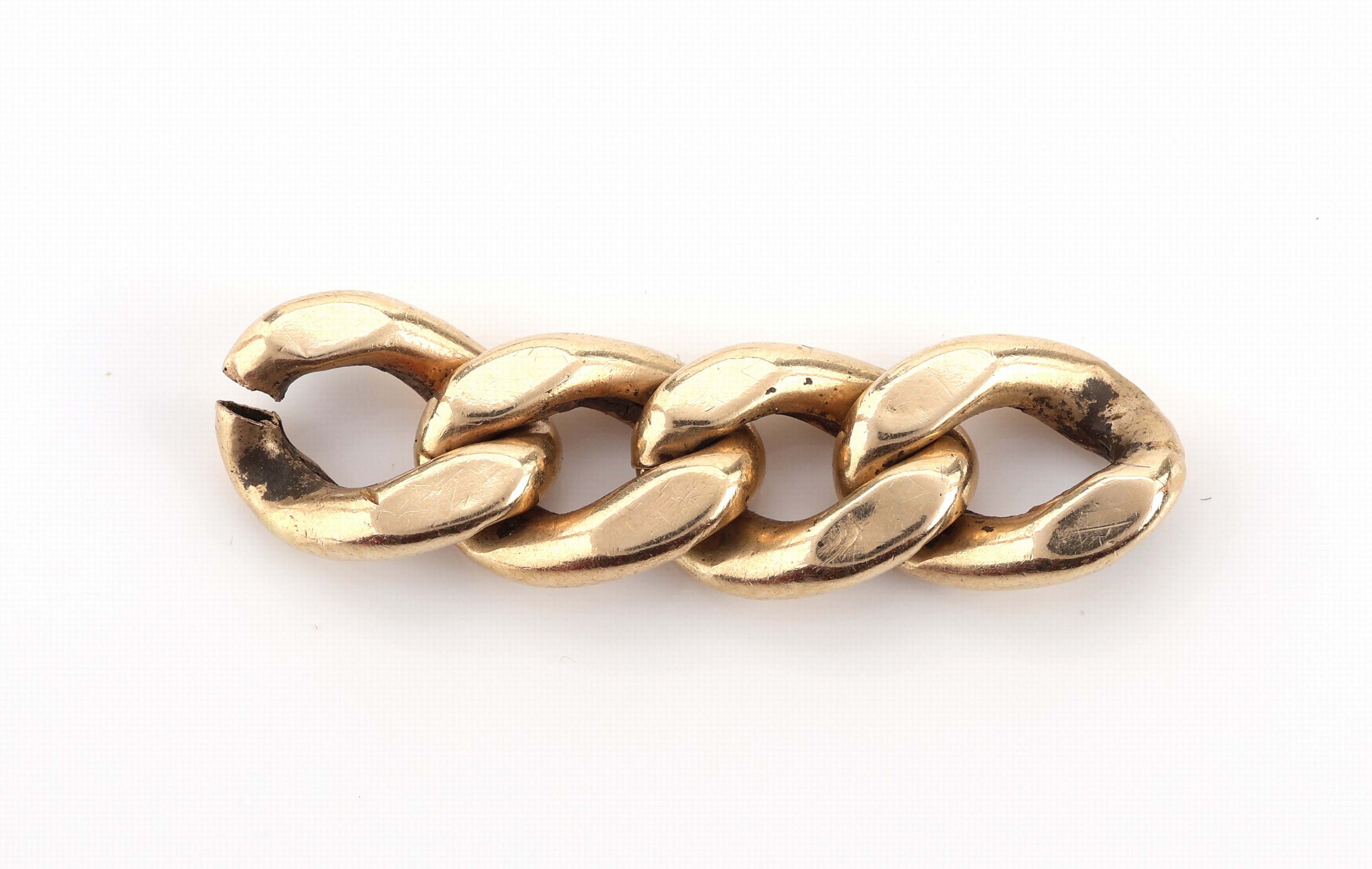Detail c: 14 kt Gold Flachpanzer-Armband, GG 585/000,L. ca. 20 cm, Kastenschlo? mit doppelter Sicherheitsacht, ca. 16 g, mit Verlängerungsstück ca. 3 cm