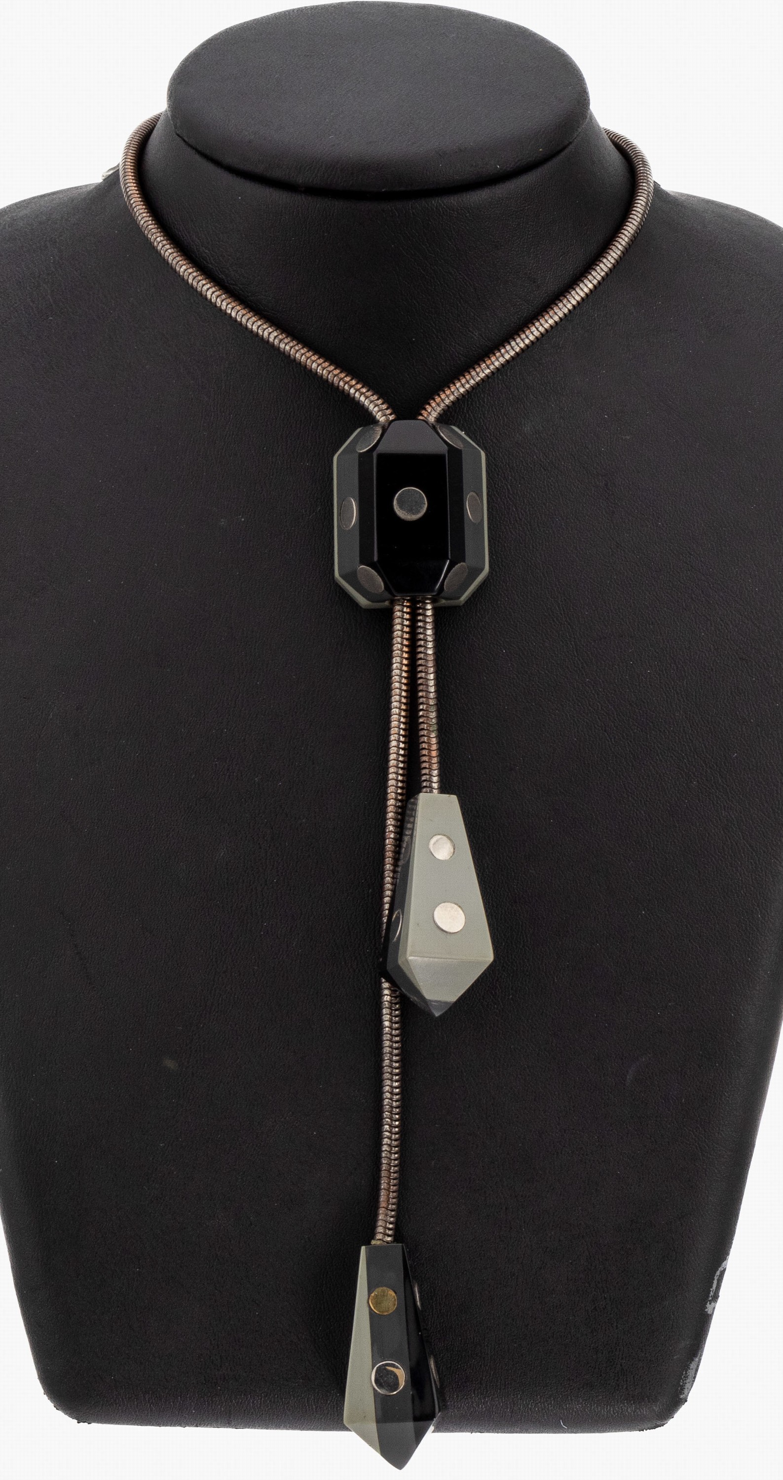 Collier, wohl Jakob Bengel, deutsch, um 1965, Bakelit Mittelteil verschiebbar, 2 Pampeln, L. ca. 59 cm, Federringschliesse sek.