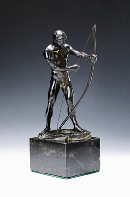 Image Julius Paul Schmidt-Felling, 1835 Berlin-1920, Bronzeplastik, Akt als Bogenschütze, ...