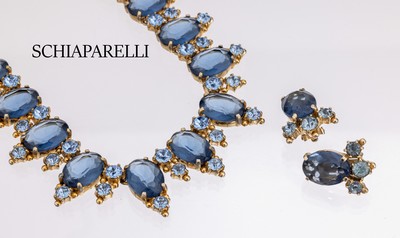 Image SCHIAPARELLI Schmuckset, Metall verg., USA um 1955, best. aus: Collier, L. ca. 39 cm, ...