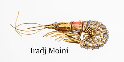 Image Extraordinary brooch "rock lobster" , USA/New York 1980s, metal gilt, vividly ...