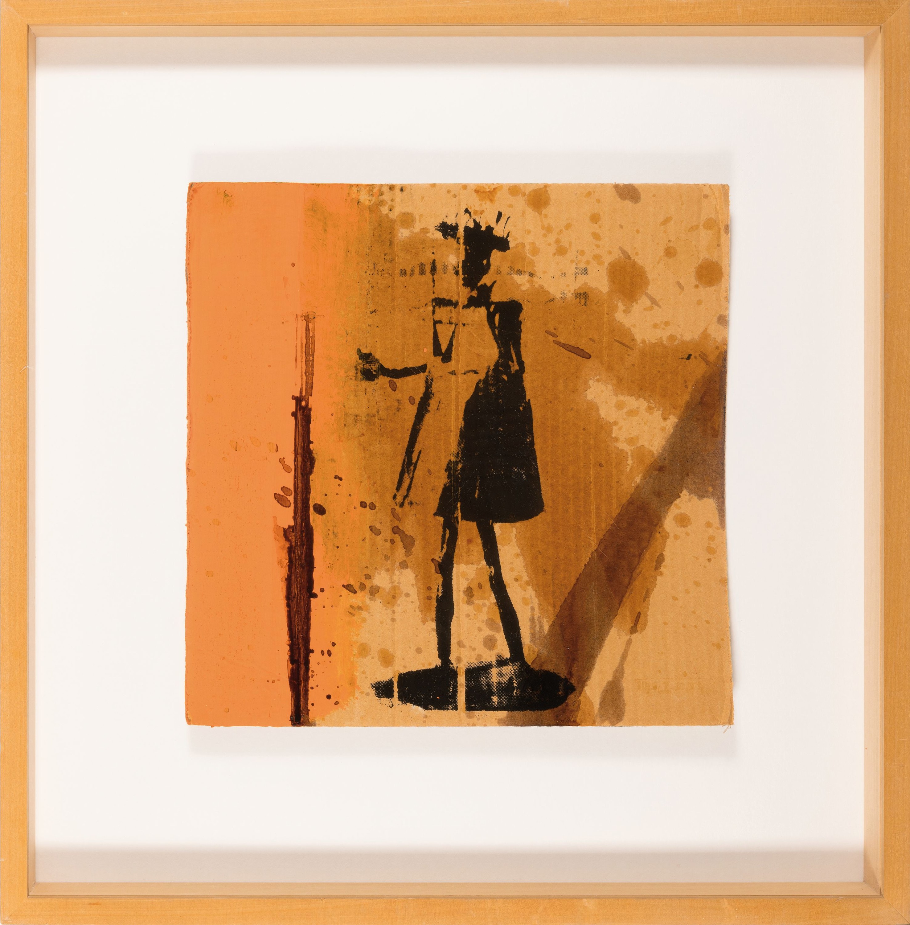 Detail k: Walter Dahn, geb. 1954 St. Tönis, Collage, "Mars, Afrika", 1990, Siebdruck/Acryl/Schellack auf Pappe, Objekt 30x30 cm, in Objektrahmen ...