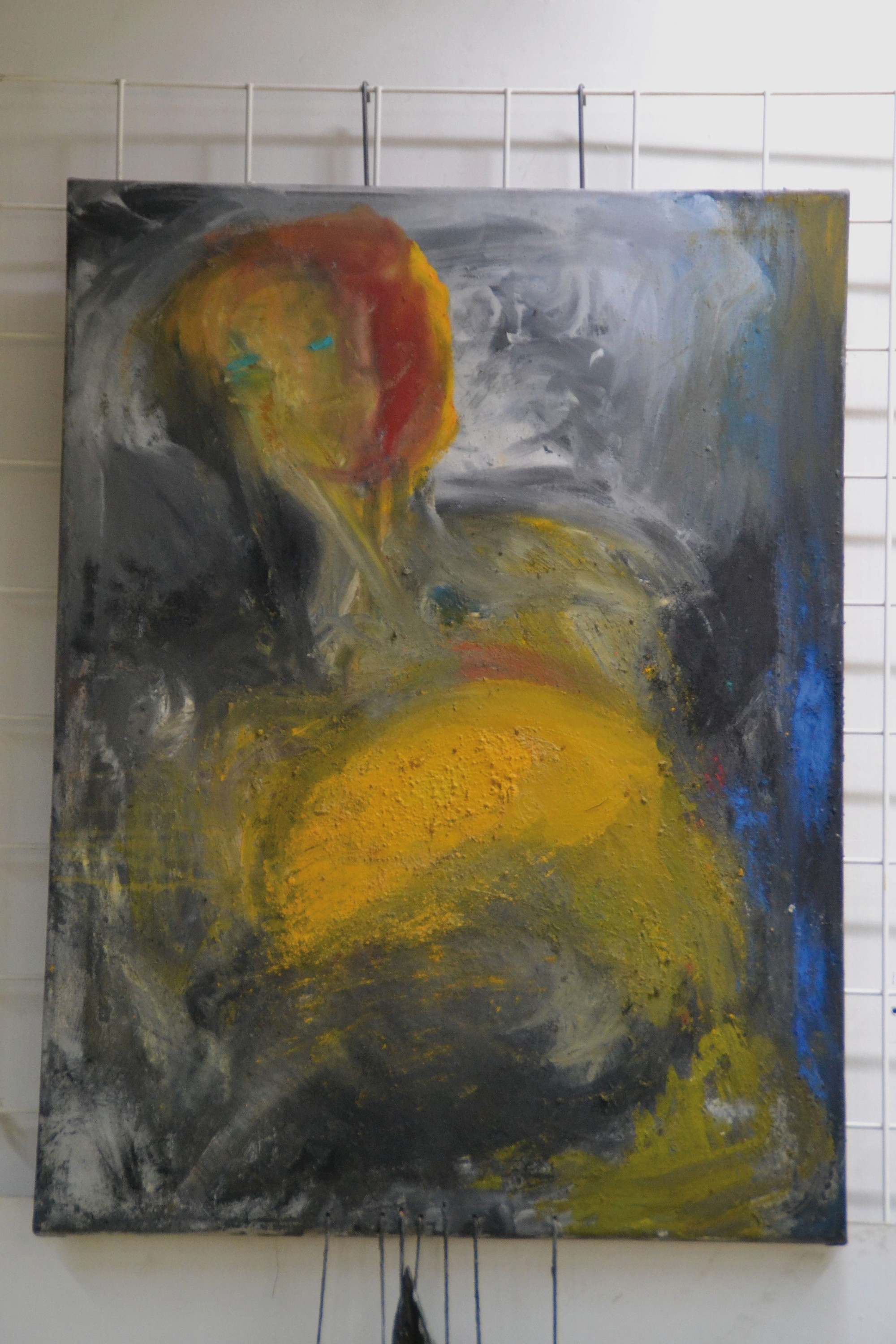 Detail l: Adolphe Lechtenberg, geb. 1952 Gelsenkirchen , Raum-Farbe-Komposition, Öl/Lwd und Holz, verso signiert und datiert 1987, Gemälde mit angehängtem ...