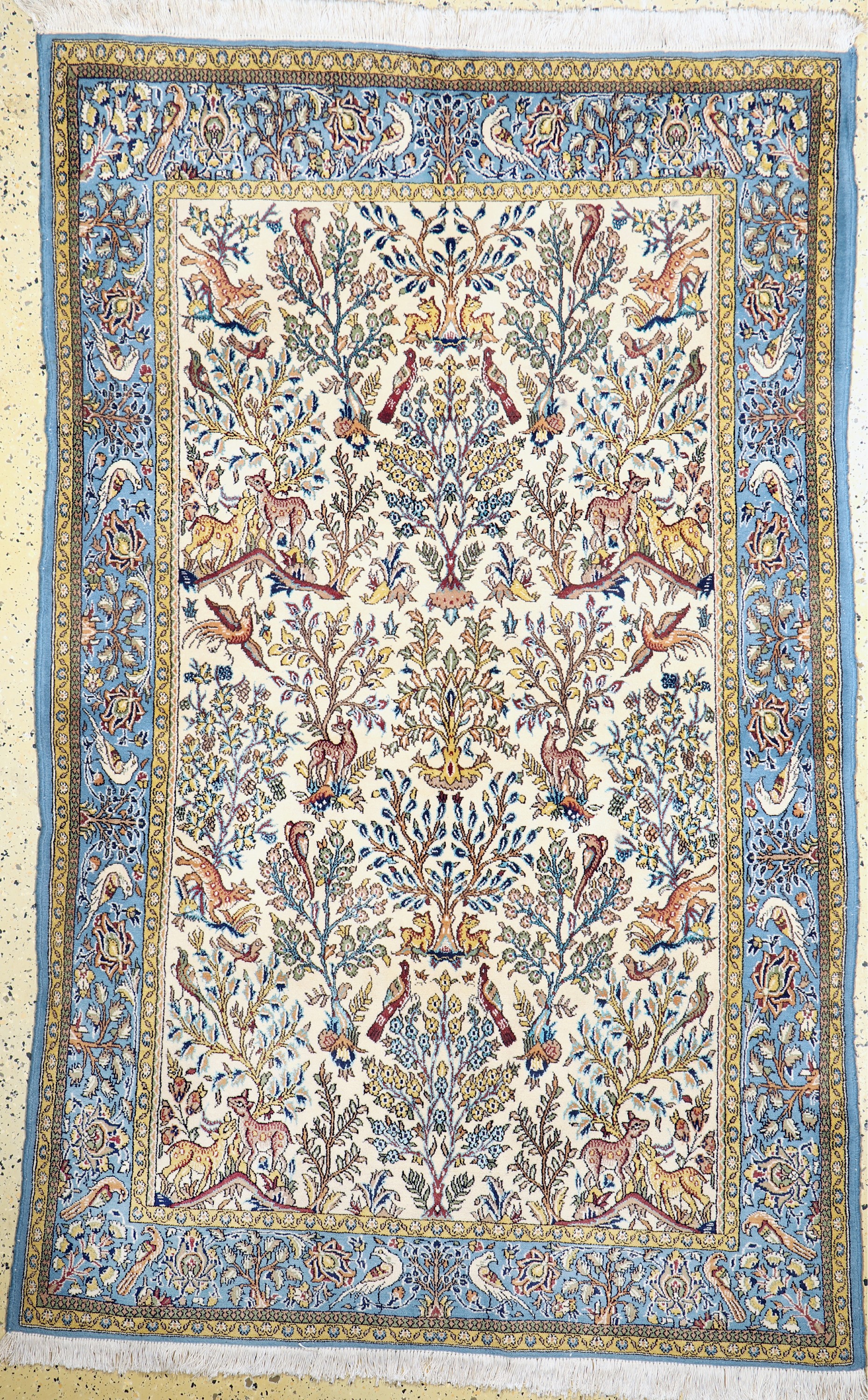 Ghom alt, Persien, Ende 20.Jhd, Wolle mit Seide, ca. 217 x 140 cm, EHZ: 2