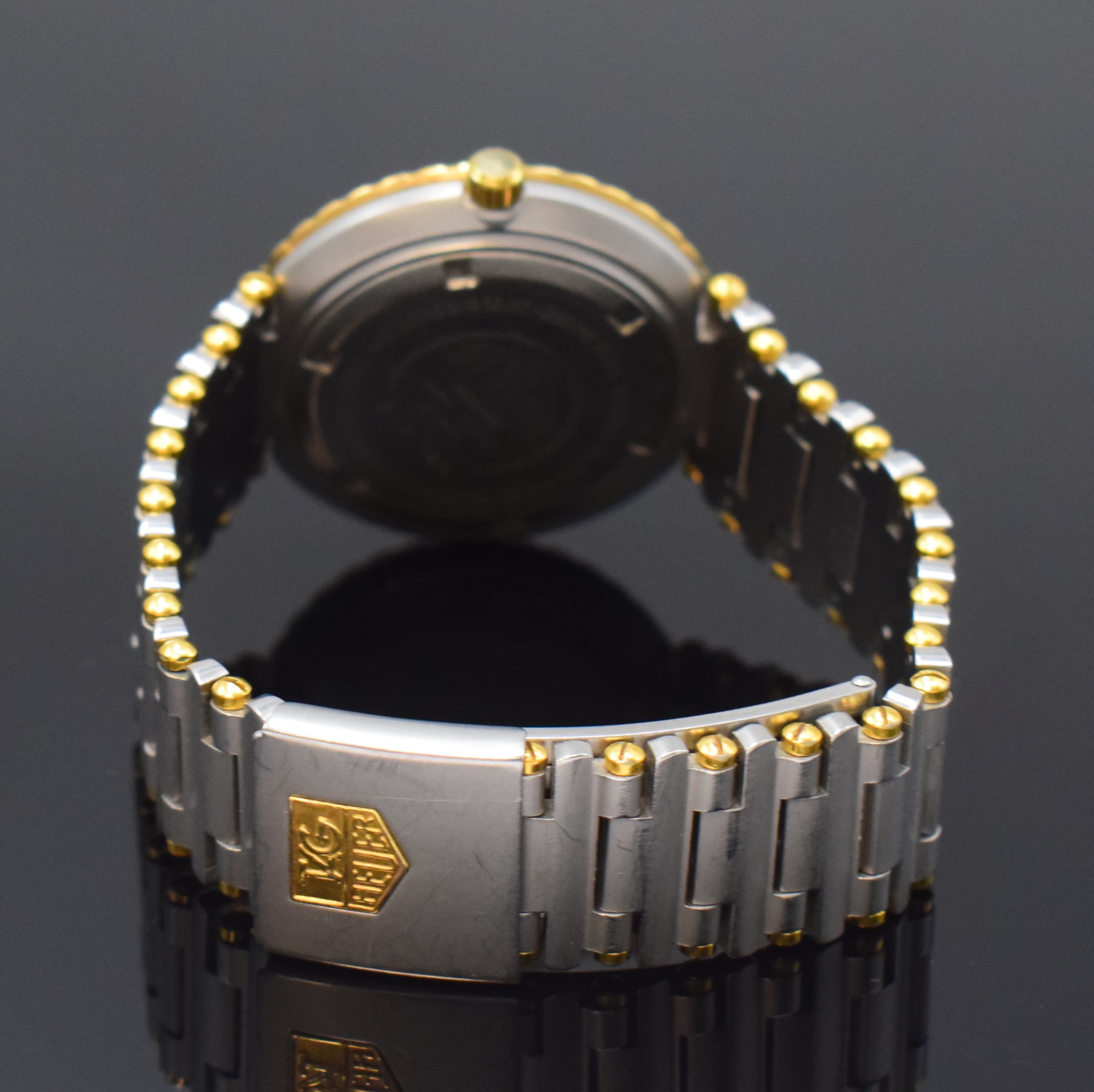 Detail b: HEUER professional Executive Armbanduhr Referenz 915.413, Schweiz um 1985, quarz, Edelstahlgeh. inkl. orig. Gliederband m. Faltschl., Boden u. Krone ...