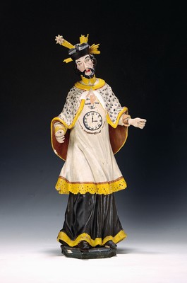 Image Sculpture of St. Nepomuk, southern German, 1sthalf of the 19th century, carved lime wood, ...