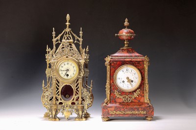 Image convolute of: pendule and mantel clock, Francearound 1900, 1) decorated and with ...