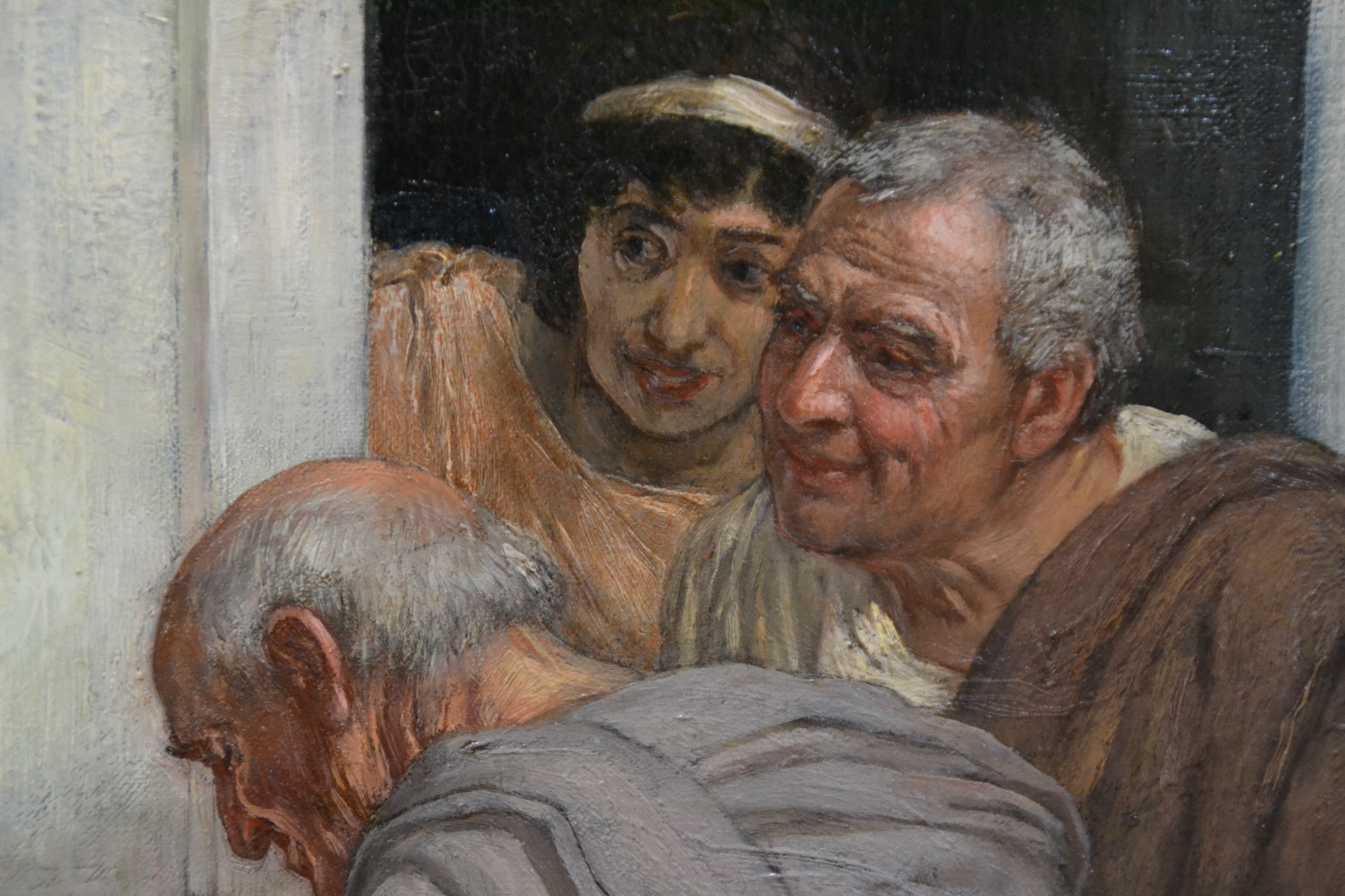 Detail e: Alexander Frenz, 1861 Rheydt-1941 Düsseldorf, römische Rosenverkäuferin, Öl/Lwd, doubl., rest., links unten signiert und dat. 1903, Keilrahmen ...