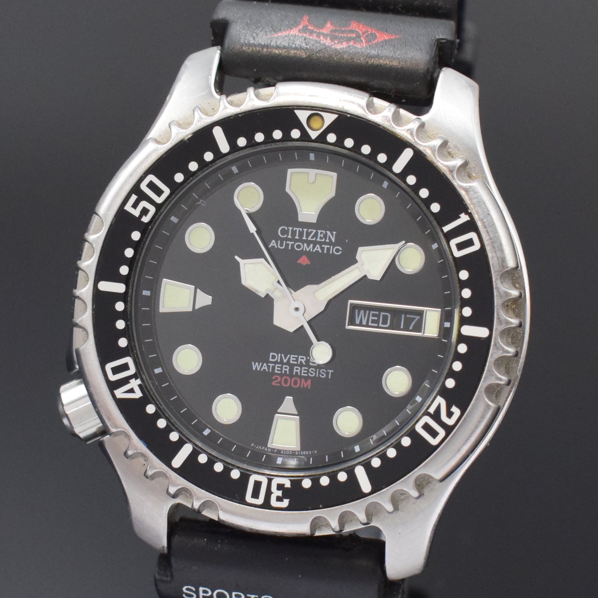 Detail a: CITIZEN Divers Promaster Herrenarmbanduhr in Stahl, Japan um 1980, Automatik, Boden u. Krone verschr., Lünette m. 60er Teilung eins. rast. drehb., ...