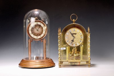 Image Two annual clocks around 1950/60, 1) König brand, with battery drive, glazed on ...