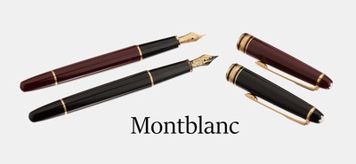 Image Lot 2 Montblanc fountain pen , Masterpiece, Classique, medium, Federn 14 kt gold, YG ...