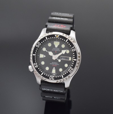 Image CITIZEN Divers Promaster Herrenarmbanduhr in Stahl, Japan um 1980, Automatik, Boden u. ...